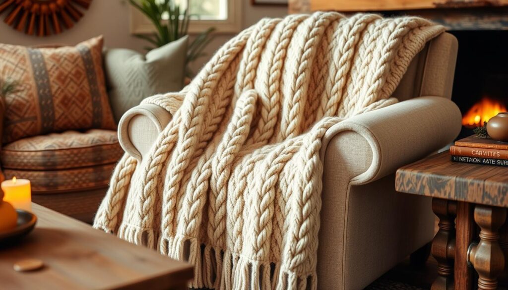 chunky cable knit blankets