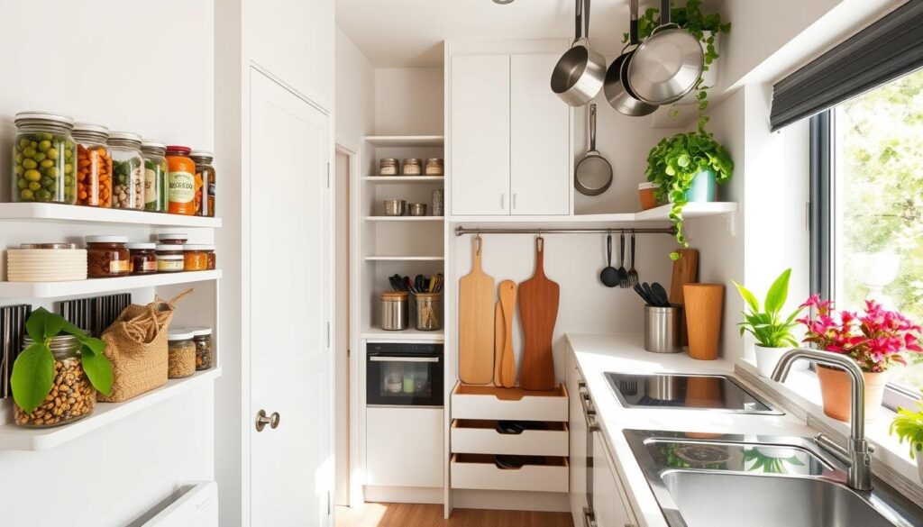 small kitchen organization