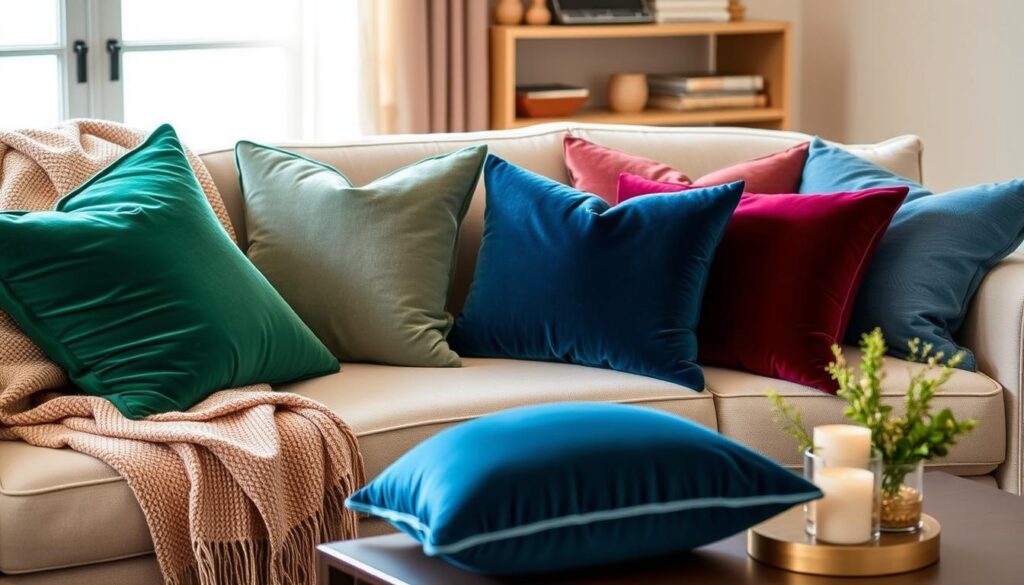 velvet throw pillows