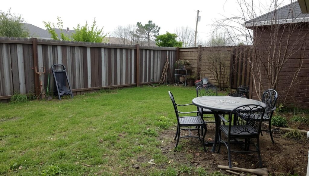 backyard before