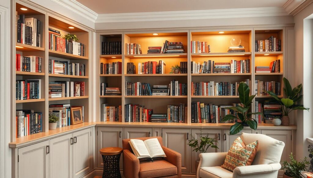 built-in bookshelves