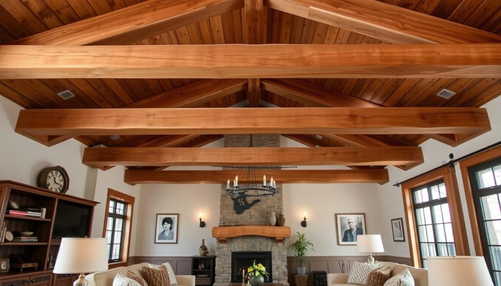 exposed wood beams