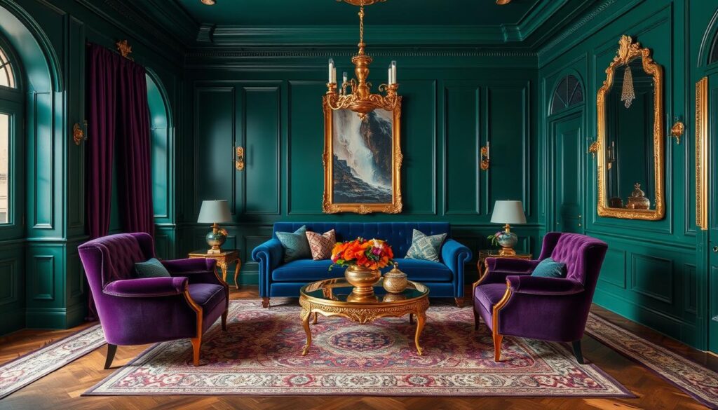 jewel-toned interiors