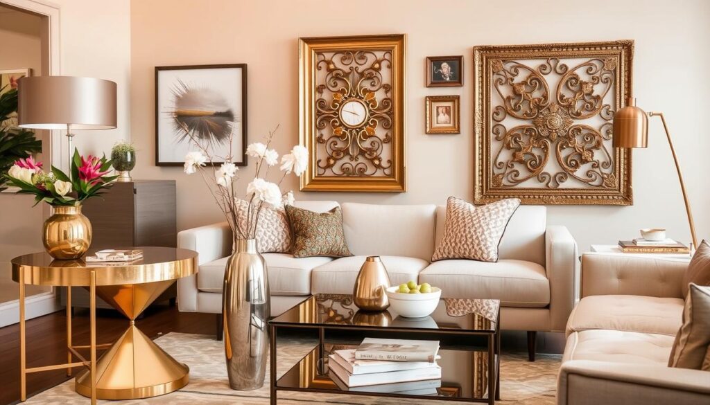 metallic decor accents