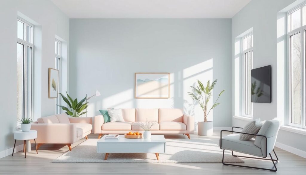 modern minimalism with pastel hues